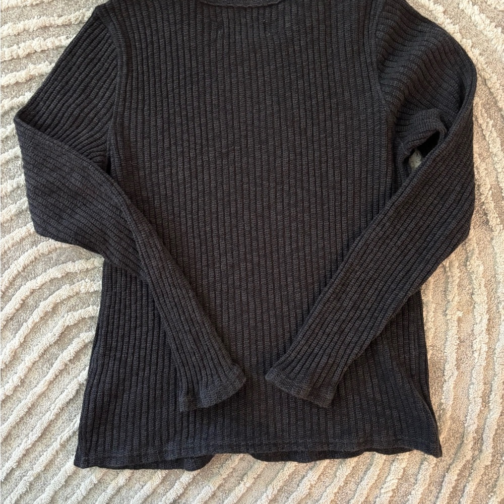 Everlane Charcoal Ribbed Knit Top - Picture 4 of 7